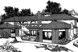 Mediterranean Exterior - Front Elevation Plan #60-661
