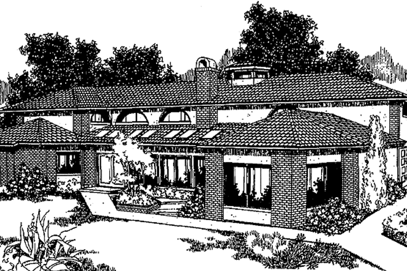 Home Plan - Mediterranean Exterior - Front Elevation Plan #60-661