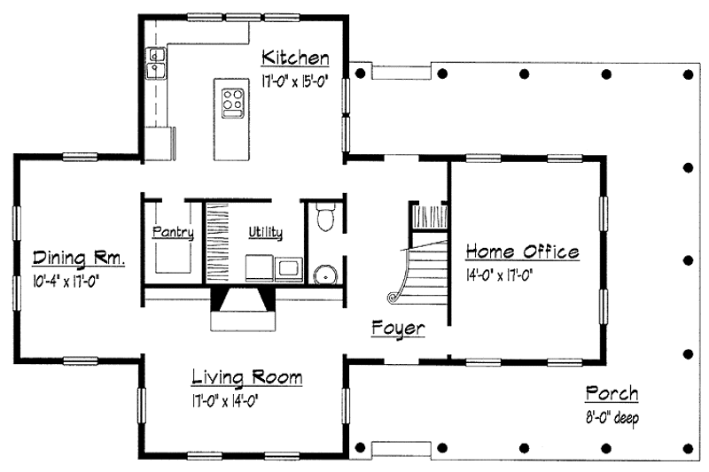 Dream House Plan - Floor Plan - Main Floor for Country House Plan #1051-4 - 3 bed, 3.5 bath