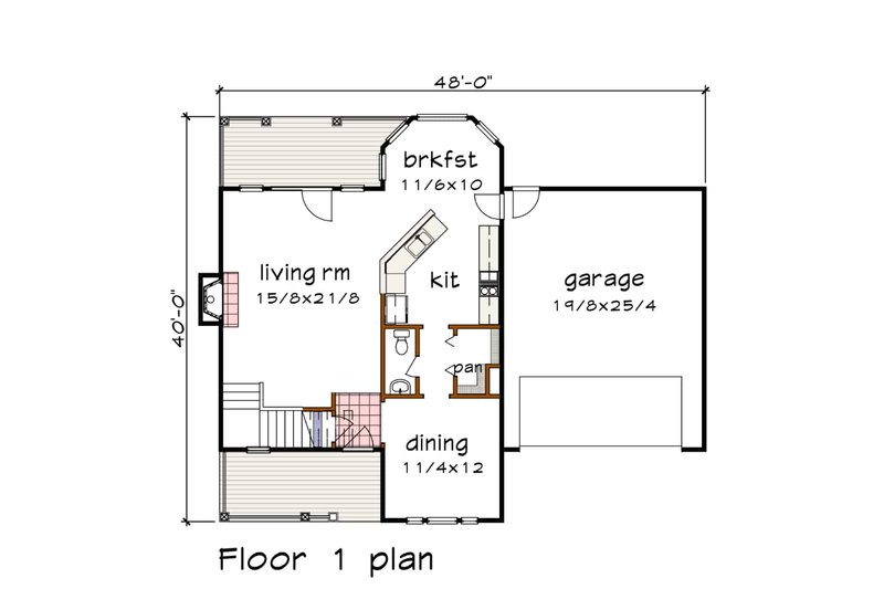 Dream House Plan - Floor Plan - Main Floor for Craftsman House Plan #79-258 - 3 bed, 2.5 bath