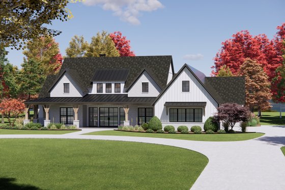 Exterior - Front Elevation 4 for Farmhouse House Plan #1096-49 - 4 bed, 4.5 bath
