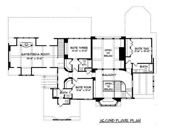Tudor Floor Plan - Upper Floor Plan #413-124