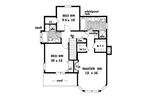 Floor Plan - Upper Floor for Country House Plan #3-315 - 3 bed, 2.5 bath