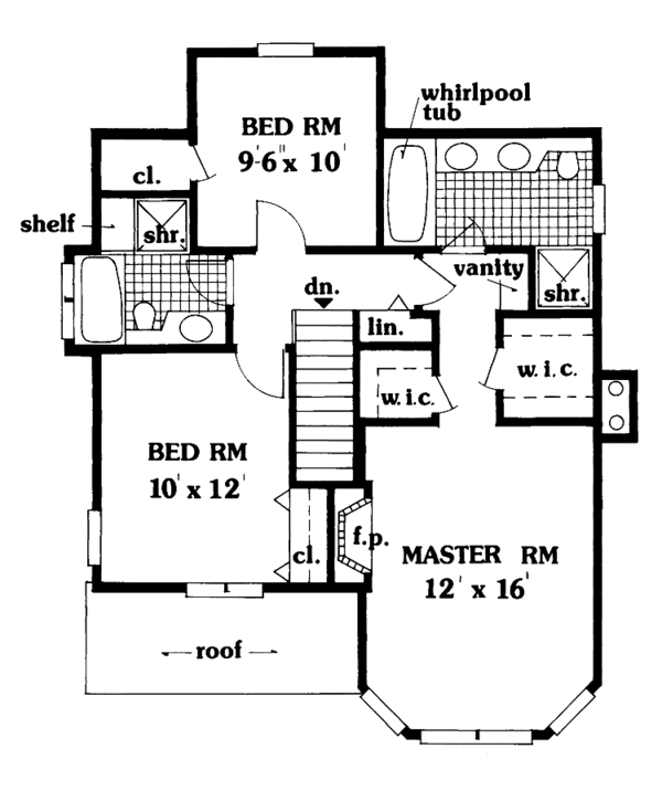 Architectural House Design - Country Floor Plan - Upper Floor Plan #3-315