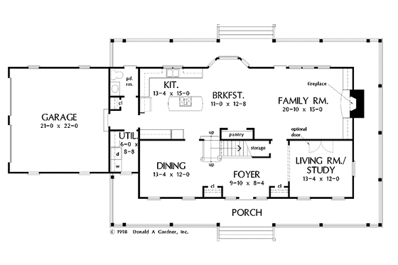 Floor Plan - Main Floor for Country House Plan #929-410 - 4 bed, 2.5 bath