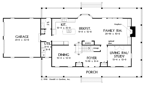 Country Floor Plan - Main Floor Plan #929-410