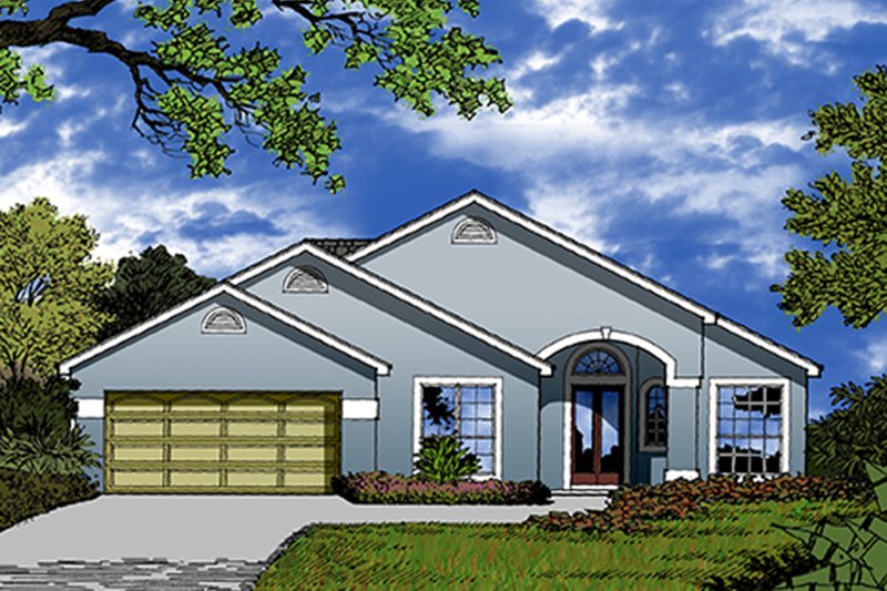 Dream House Plan - Exterior - Front Elevation 3 for Mediterranean House Plan #417-830 - 4 bed, 2 bath
