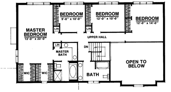 Home Plan - Traditional Floor Plan - Upper Floor Plan #1016-21