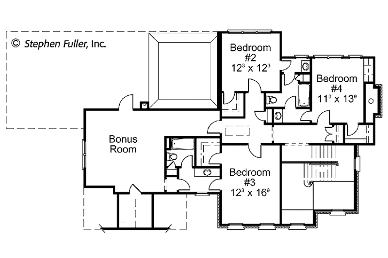 Home Plan - Floor Plan - Upper Floor for Colonial House Plan #429-390 - 4 bed, 3.5 bath