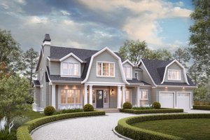 Colonial Exterior - Front Elevation Plan #1114-18