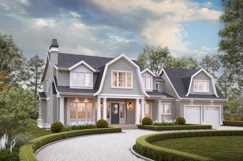 House Blueprint - Colonial Exterior - Front Elevation Plan #1114-18