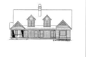 Exterior - Rear Elevation for Country House Plan #929-488 - 3 bed, 2.5 bath