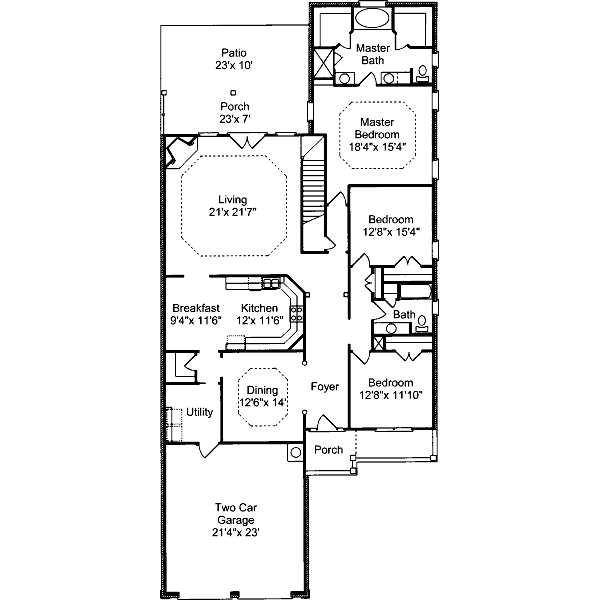Dream House Plan - Traditional Floor Plan - Main Floor Plan #37-201