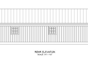 Exterior - Rear Elevation for Traditional House Plan #932-490 - 2 bed, 1 bath