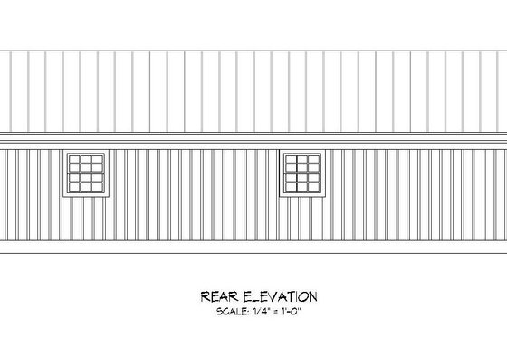 Exterior - Rear Elevation for Traditional House Plan #932-490 - 2 bed, 1 bath