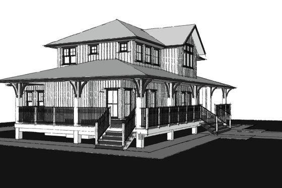 Exterior - Other Elevation 2 for Farmhouse House Plan #1101-17 - 4 bed, 3 bath