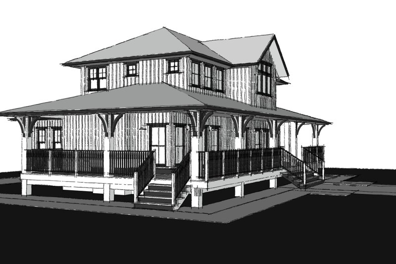 House Plan Design - Exterior - Other Elevation 2 for Farmhouse House Plan #1101-17 - 4 bed, 3 bath