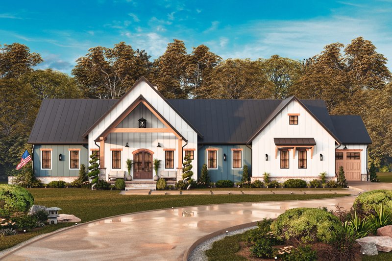 House Blueprint - Exterior - Front Elevation 11 for Farmhouse House Plan #54-680 - 3 bed, 2 bath