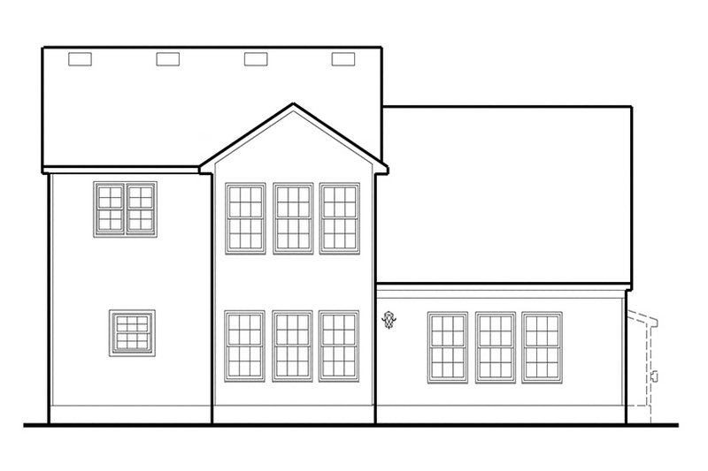 Architectural House Design - Exterior - Rear Elevation for Colonial House Plan #1053-67 - 3 bed, 2.5 bath
