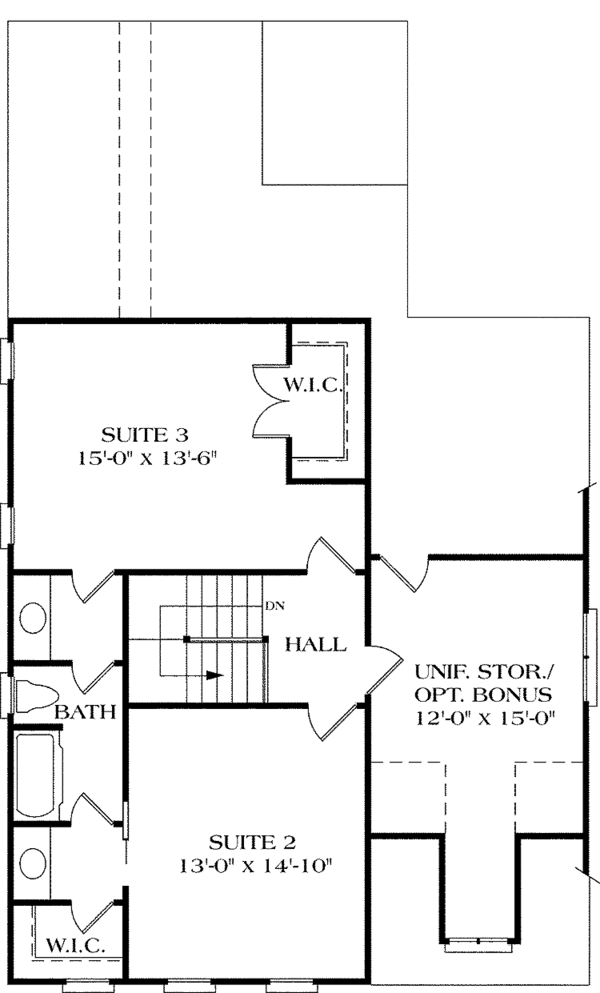 House Design - Colonial Floor Plan - Upper Floor Plan #453-339