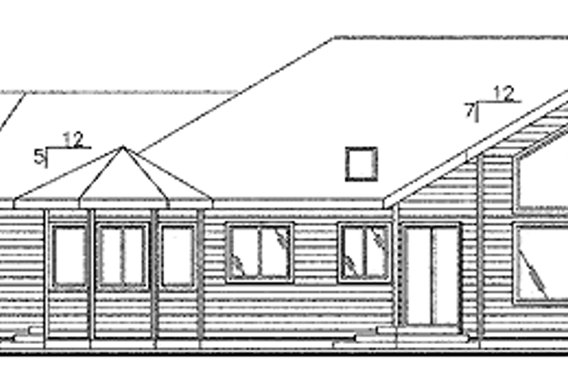 House Plan Design - Exterior - Rear Elevation for Colonial House Plan #60-1002 - 2 bed, 2 bath