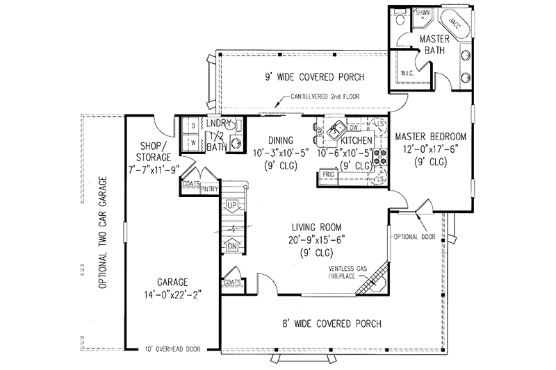 Home Plan - Floor Plan - Main Floor for Country House Plan #11-244 - 3 bed, 2.5 bath