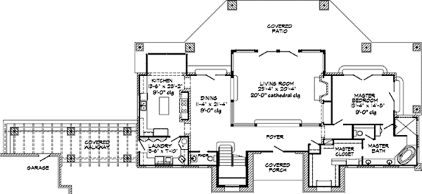 Architectural House Design - Country Floor Plan - Main Floor Plan #140-182
