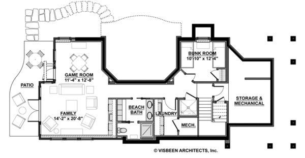 Craftsman Floor Plan - Lower Floor Plan #928-272