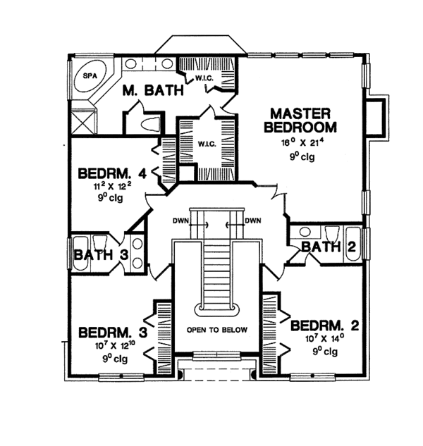 House Blueprint - European Floor Plan - Upper Floor Plan #472-120