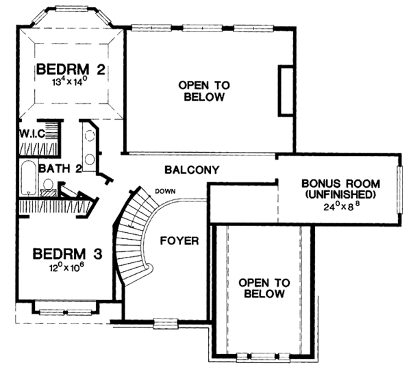 House Plan Design - Traditional Floor Plan - Upper Floor Plan #472-172