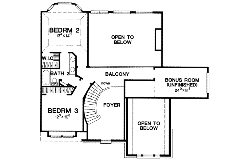 Architectural House Design - Floor Plan - Upper Floor for Traditional House Plan #472-172 - 3 bed, 2.5 bath