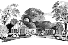House Blueprint - Tudor Exterior - Front Elevation Plan #72-736