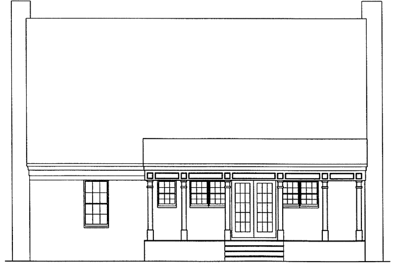Home Plan - Exterior - Rear Elevation for Country House Plan #1051-15 - 3 bed, 2.5 bath