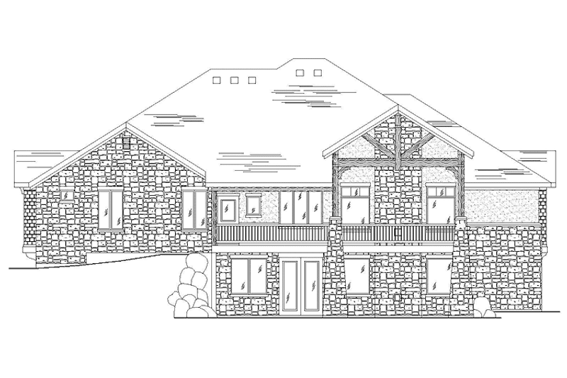 Home Plan - Exterior - Rear Elevation for Log House Plan #945-134 - 3 bed, 2.5 bath