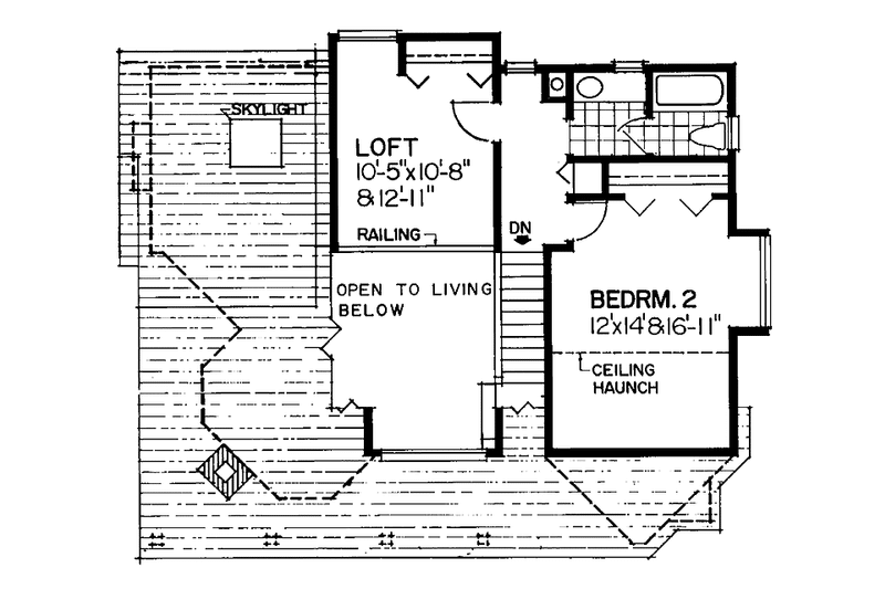 Home Plan - Floor Plan - Upper Floor for Country House Plan #47-655 - 2 bed, 2 bath