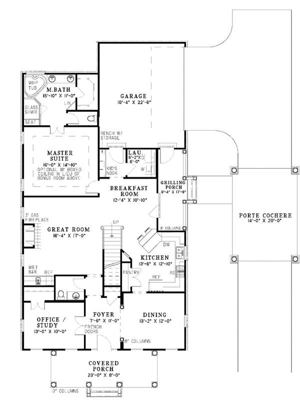 Home Plan - Country Floor Plan - Main Floor Plan #17-2868