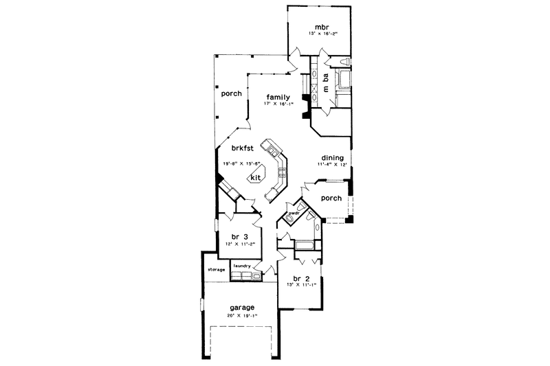 Dream House Plan - Floor Plan - Main Floor for European House Plan #301-144 - 3 bed, 2.5 bath