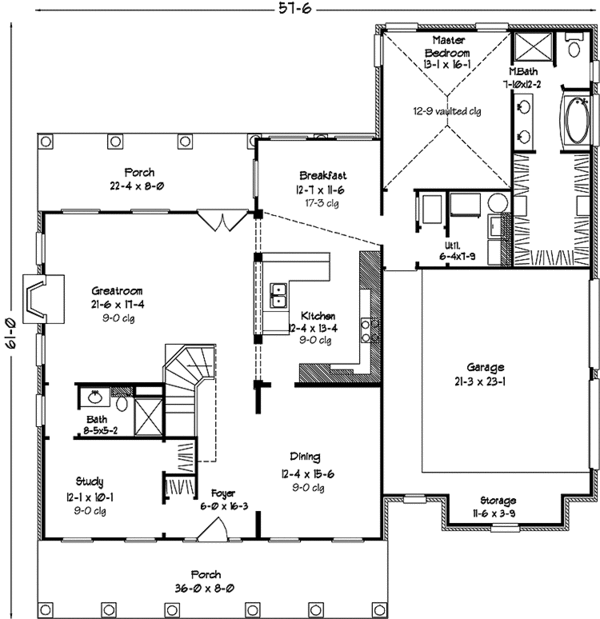 House Plan Design - Country Floor Plan - Main Floor Plan #406-9633