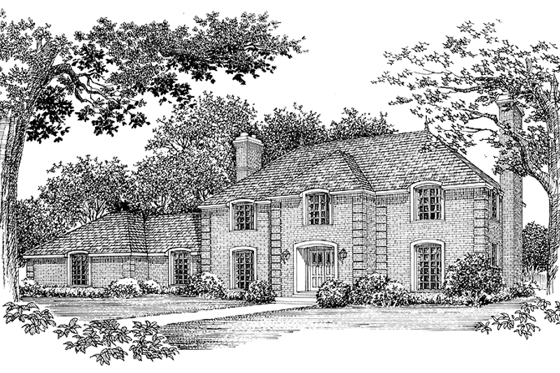 House Blueprint - Country Exterior - Front Elevation Plan #72-612