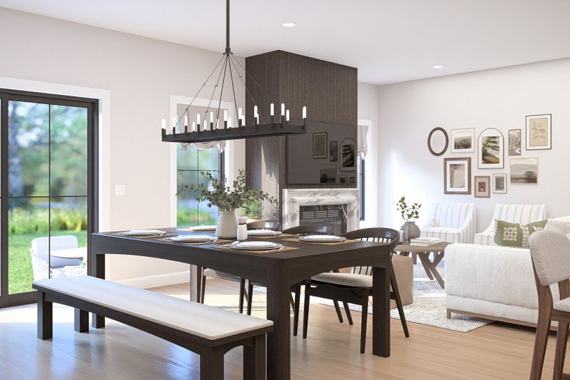 Architectural House Design - Interior - Dining Room 1 for Farmhouse House Plan #455-804 - 3 bed, 2 bath