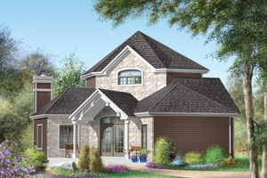 Country Exterior - Front Elevation Plan #25-4743