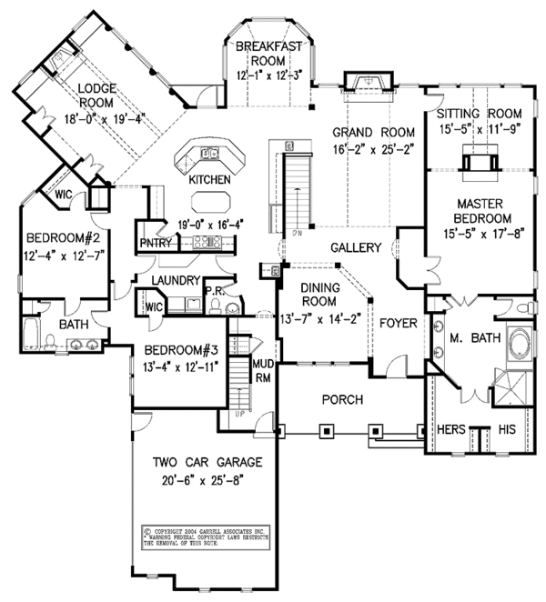 House Design - Country Floor Plan - Main Floor Plan #54-271