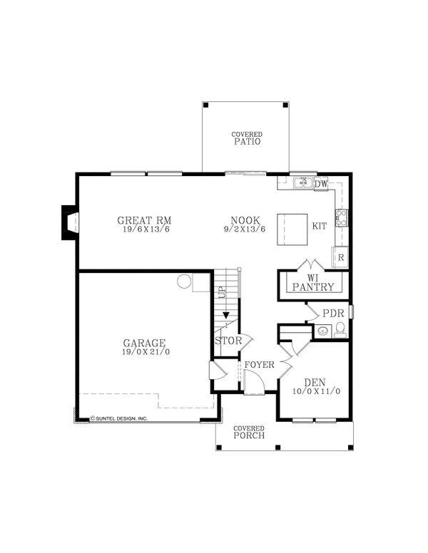 Craftsman Floor Plan - Main Floor Plan #53-715