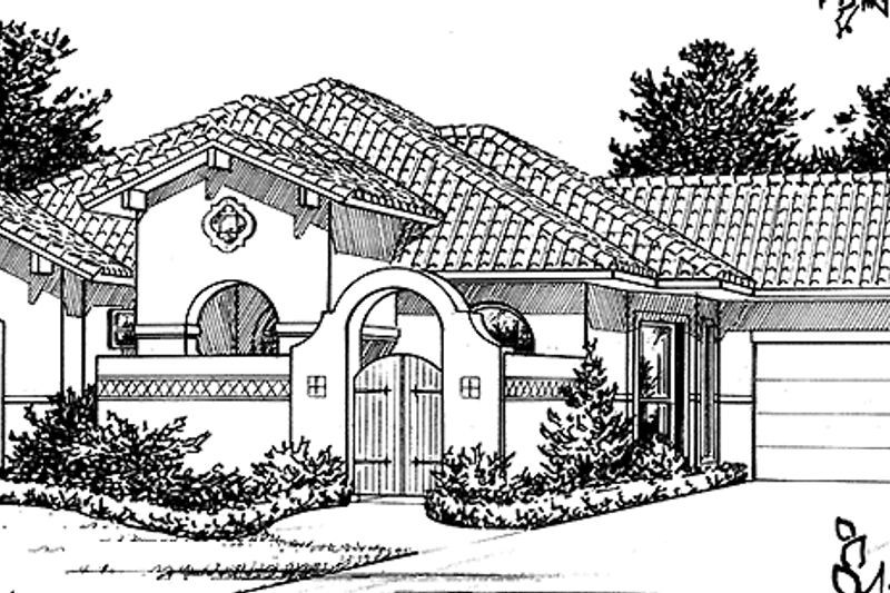 Architectural House Design - Mediterranean Exterior - Front Elevation Plan #472-403