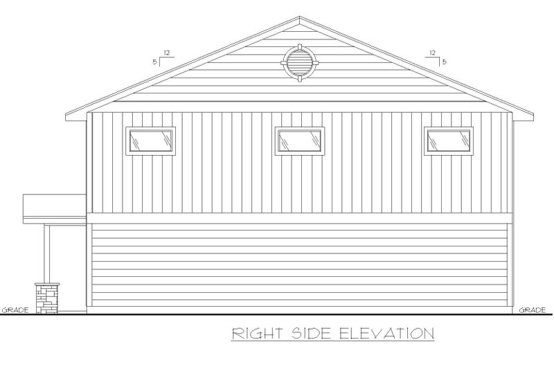 Architectural House Design - Exterior - Other Elevation 1 for Craftsman House Plan #117-984 - 1 bed, 1 bath