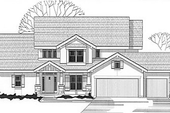 Exterior - Front Elevation for Traditional House Plan #67-168 - 4 bed, 4 bath