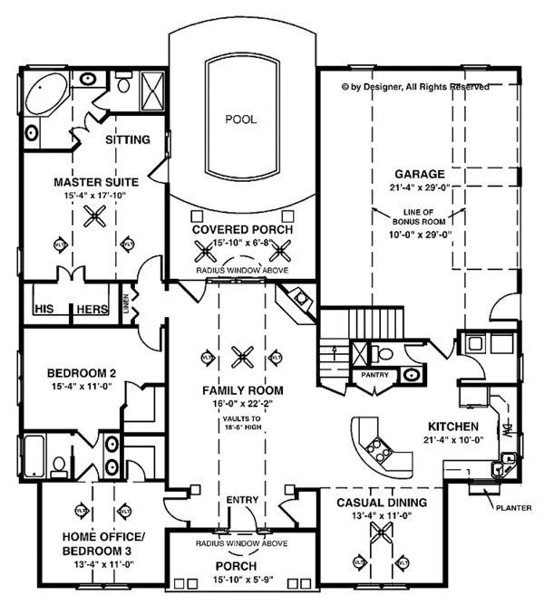 Architectural House Design - Traditional Floor Plan - Main Floor Plan #56-667