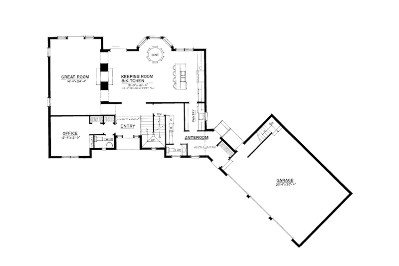 Home Plan - Floor Plan - Main Floor for Craftsman House Plan #1016-109 - 4 bed, 3 bath