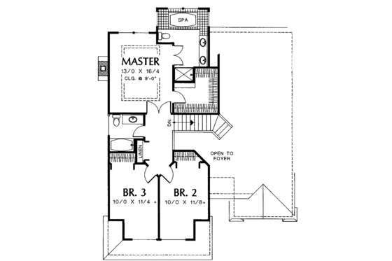 Floor Plan - Upper Floor for Colonial House Plan #48-719 - 3 bed, 2.5 bath