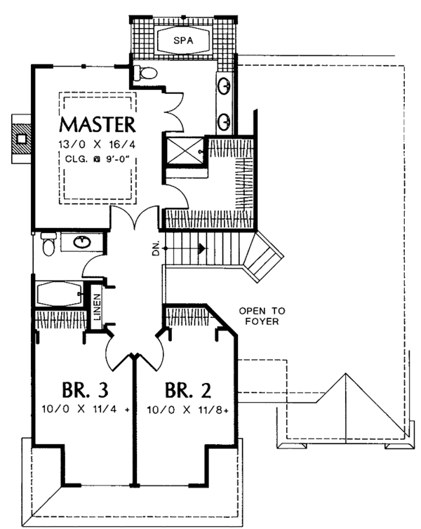 House Blueprint - Colonial Floor Plan - Upper Floor Plan #48-719